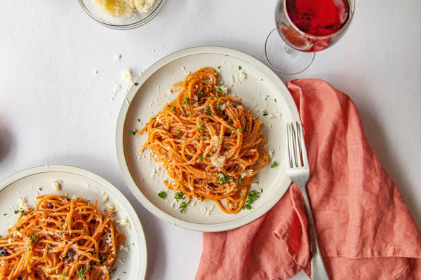 One Pot Caper And Olive Spaghetti